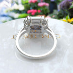Load image into Gallery viewer, Exclusive 3ct Gray Moissanite Asscher-Cut Ring with Unique Baguette Moissanite Halo