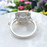 Load image into Gallery viewer, Modern Romance: 3.0ct Asscher Cut Engagement Ring Encircled by Gleaming Baguette Moissanites.