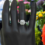 Load image into Gallery viewer, Modern Romance: 3.0ct Asscher Cut Engagement Ring Encircled by Gleaming Baguette Moissanites.