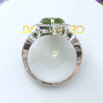 Load image into Gallery viewer, Luminous Grandeur: 8.0ct Marquise Peridot Ring with Moissanites on Halo.