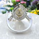 Load image into Gallery viewer, Sunlit Splendor: Expansive 8.0ct Marquise Yellow Moissanite Halo Ring.