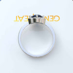 Load image into Gallery viewer, Elegant Round London Blue Topaz Ring with Moissanite Floral Halo