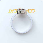 Load image into Gallery viewer, Blossoming Passion: Round Ruby Ring with Floral-Styled Halo