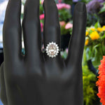 Load image into Gallery viewer, Elegant 4.0ct Oval Morganite Ring Surrounded by Glistening Moissanite Halo