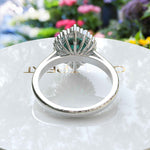 Load image into Gallery viewer, Dazzling Round 2.0ct Green Emerald Engagement Ring with Moissanite Halo