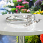 Load image into Gallery viewer, Ethereal Sparkle: Colorless Cushion Cut Moissanite Engagement Ring.