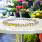 Load image into Gallery viewer, Round Citrine Tennis Bracelet with 5.0ct Yellow Elegance
