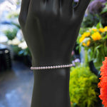 Load image into Gallery viewer, Pink Serenity: Round Rose Quartz Tennis Bracelet with Subtle Elegance
