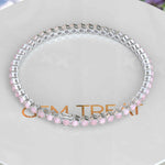 Load image into Gallery viewer, Pink Serenity: Round Rose Quartz Tennis Bracelet with Subtle Elegance
