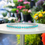 Load image into Gallery viewer, Eternal Ocean: 3.0mm Round Turquoise 5.0ct Tennis Bracelet Elegance
