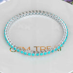 Load image into Gallery viewer, Eternal Ocean: 3.0mm Round Turquoise 5.0ct Tennis Bracelet Elegance
