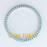 Load image into Gallery viewer, Eternal Ocean: 3.0mm Round Turquoise 5.0ct Tennis Bracelet Elegance
