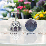 Load image into Gallery viewer, Mesmeric Hues: Round Alexandrite Stud Earrings for Every Light.
