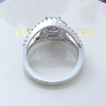 Load image into Gallery viewer, Purple Majesty: Silver Halo Ring Featuring a Brilliant 1ct Round Amethyst Centerpiece
