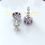 Load image into Gallery viewer, Violet Radiance: Timeless Amethyst Round Stud Earrings.
