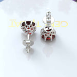 Load image into Gallery viewer, Deep Red Allure: Silver Earrings with Round Garnet Studs for Daily Charm
