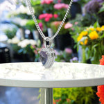 Load image into Gallery viewer, Whisper of Love: Alexandrite Heart Pendant Necklace with Glistening Moissanite Halo
