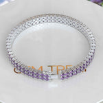 Load image into Gallery viewer, Purple Majesty: Exquisite 12ct Round Amethyst Tennis Bracelet for Royal Elegance
