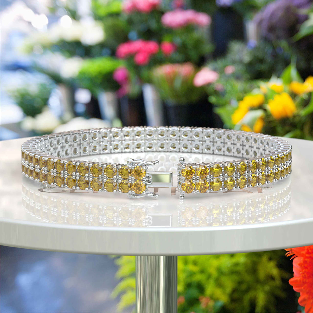 Celestial Beauty, 12.0ct Round Citrine Tennis Bracelet Charm