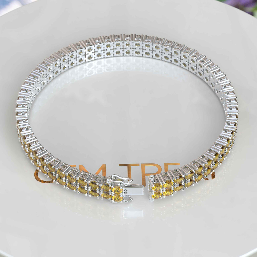 Celestial Beauty, 12.0ct Round Citrine Tennis Bracelet Charm