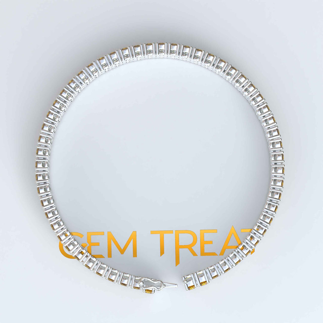 Celestial Beauty, 12.0ct Round Citrine Tennis Bracelet Charm