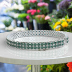 Load image into Gallery viewer, Enchanted Gleam: 12.0ct Round Green Emerald Tennis Bracelet Elegance
