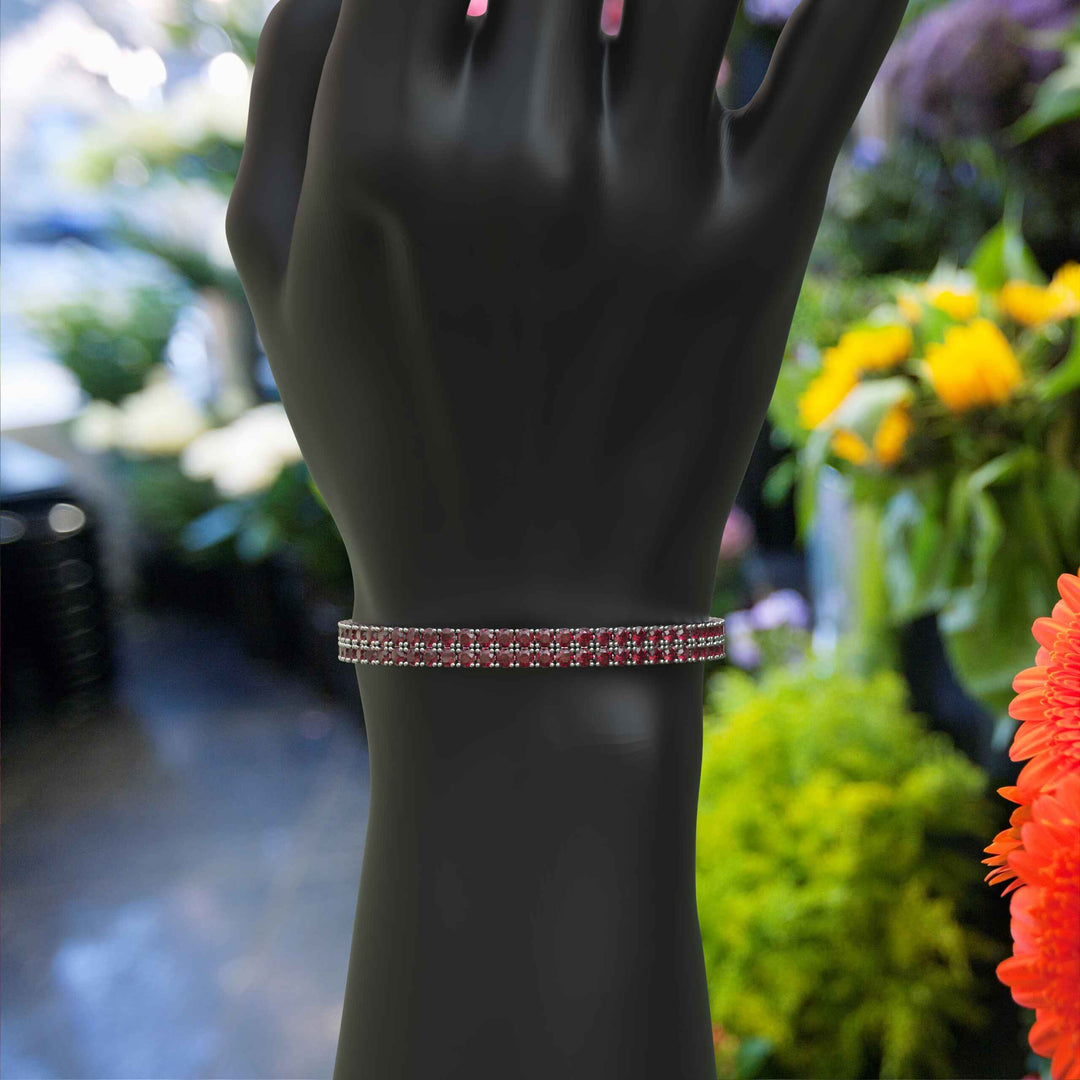 Regal Radiance: 12.0ct Ruby Tennis Bracelet Elegance