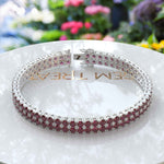 Load image into Gallery viewer, Regal Radiance: 12.0ct Ruby Tennis Bracelet Elegance
