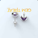 Load image into Gallery viewer, Purple Panache: Classic Round Amethyst Studs in Bezel Setting Earrings.
