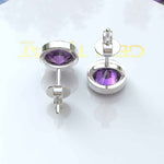 Load image into Gallery viewer, Purple Panache: Classic Round Amethyst Studs in Bezel Setting Earrings.
