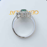 Load image into Gallery viewer, Sparkling Cyan Blue Moissanite Halo Engagement Ring - Exquisite Beauty
