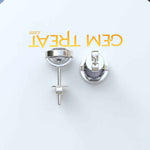 Load image into Gallery viewer, Subtle Sparkle: Round Gray Moissanite Stud Earrings in Classic Bezel Setting.
