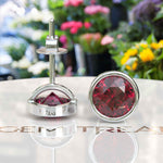 Load image into Gallery viewer, Ruby Radiance: Classic Bezel Set Round Stud Earrings.
