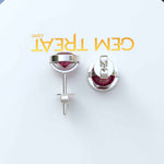 Load image into Gallery viewer, Ruby Radiance: Classic Bezel Set Round Stud Earrings.
