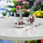 Load image into Gallery viewer, Ruby Radiance: Classic Bezel Set Round Stud Earrings.
