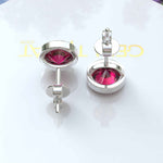 Load image into Gallery viewer, Ruby Radiance: Classic Bezel Set Round Stud Earrings.
