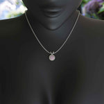 Load image into Gallery viewer, Whispering Romance: Sublime Bezel-Set Round Rose Quartz Solitaire Pendant Necklace, A Gem of Tranquility
