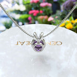 Load image into Gallery viewer, Timeless Elegance: Round Amethyst Solitaire Pendant Necklace in Classic Style
