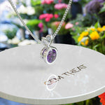 Load image into Gallery viewer, Timeless Elegance: Round Amethyst Solitaire Pendant Necklace in Classic Style
