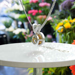 Load image into Gallery viewer, Sun-Kissed Glow of Bezel-Set Round Citrine Solitaire Pendant Necklace
