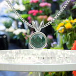 Load image into Gallery viewer, Eternal Radiance: Lush Green Emerald Solitaire Pendant Necklace in Refined Bezel Setting
