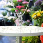 Load image into Gallery viewer, Whispering Romance: Sublime Bezel-Set Round Rose Quartz Solitaire Pendant Necklace, A Gem of Tranquility
