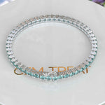 Load image into Gallery viewer, 8.0ct 3.5mm Cyan Blue Moissanite Tennis Bracelet, A Gem of Celestial Calm
