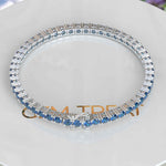 Load image into Gallery viewer, Ocean&#39;s Sparkle: 8.0ct London Blue Topaz Tennis Bracelet with 3.5mm Gems
