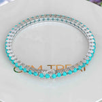 Load image into Gallery viewer, Chic Elegance 3.5mm 8.0ct Turquoise Tennis Bracelet Showcased in Silver Setting
