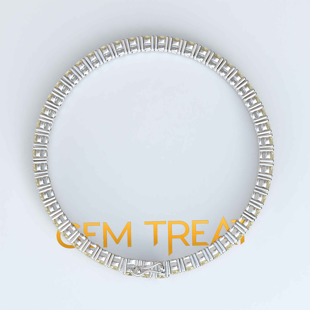 3.5mm Round, 8.0ct Yellow Moissanite Tennis Bracelet - A Burst of Sunshine