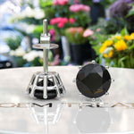 Load image into Gallery viewer, Mystic Beauty: Timeless Earrings with Round Black Onyx Studs.
