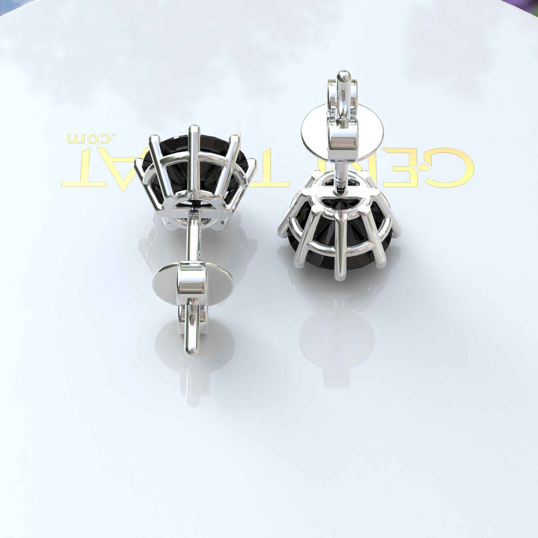 Mystic Beauty: Timeless Earrings with Round Black Onyx Studs.