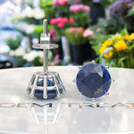 Load image into Gallery viewer, Enigmatic Blues: Timeless Elegance with Classic Round London Blue Topaz Stud Earrings
