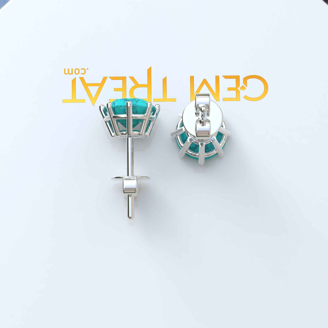 Ocean Kissed: Round Turquoise Stud Earrings.